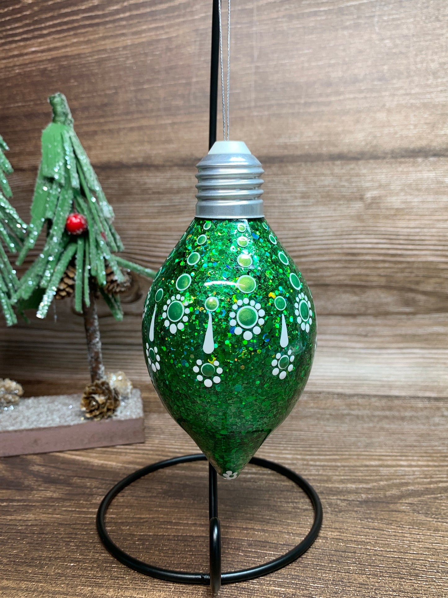 #61 Glittered Dot Art Ornament