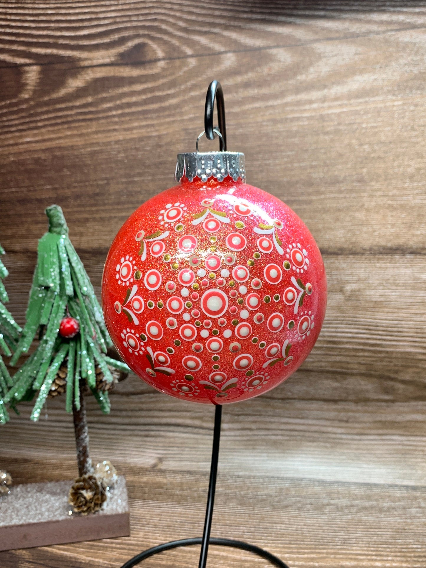 #76 Glittered Dot Art Ornament