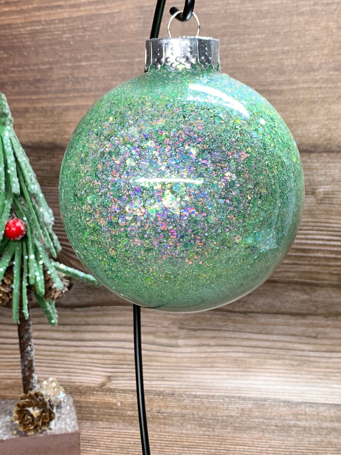 #74 Glittered Dot Art Ornament