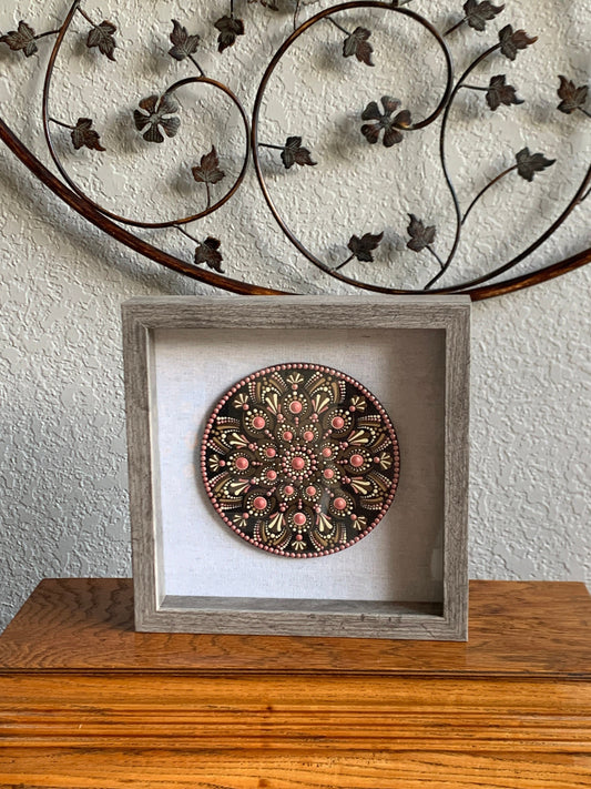 Framed Hand Dotted Mandala
