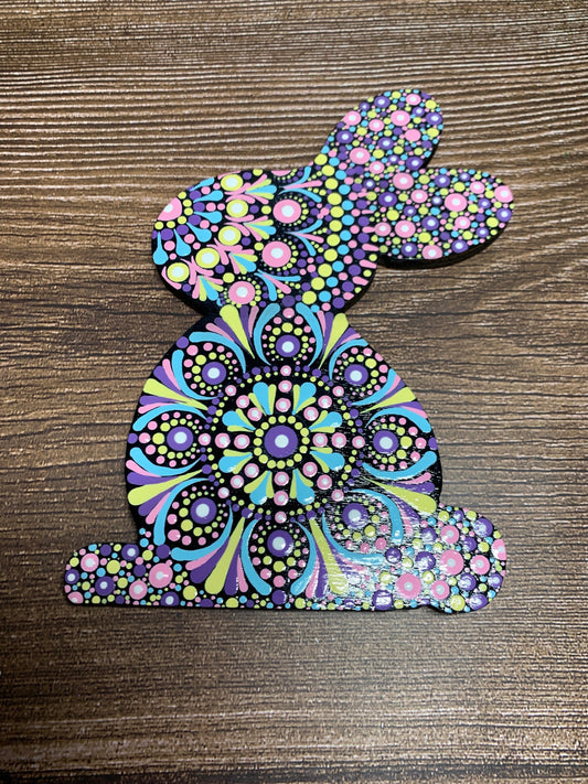 Dot Art Mandala Easter Bunny Magnet