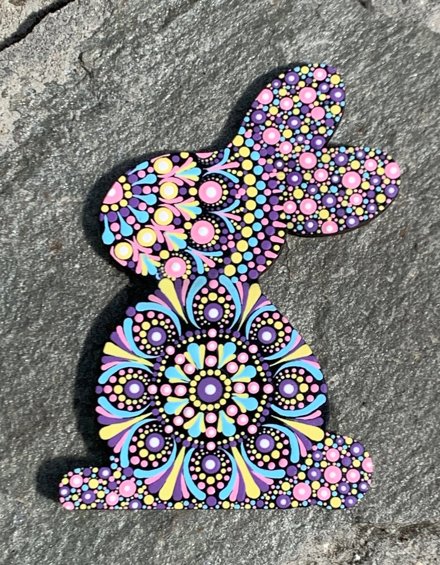 Dot Art Mandala Easter Bunny Magnet