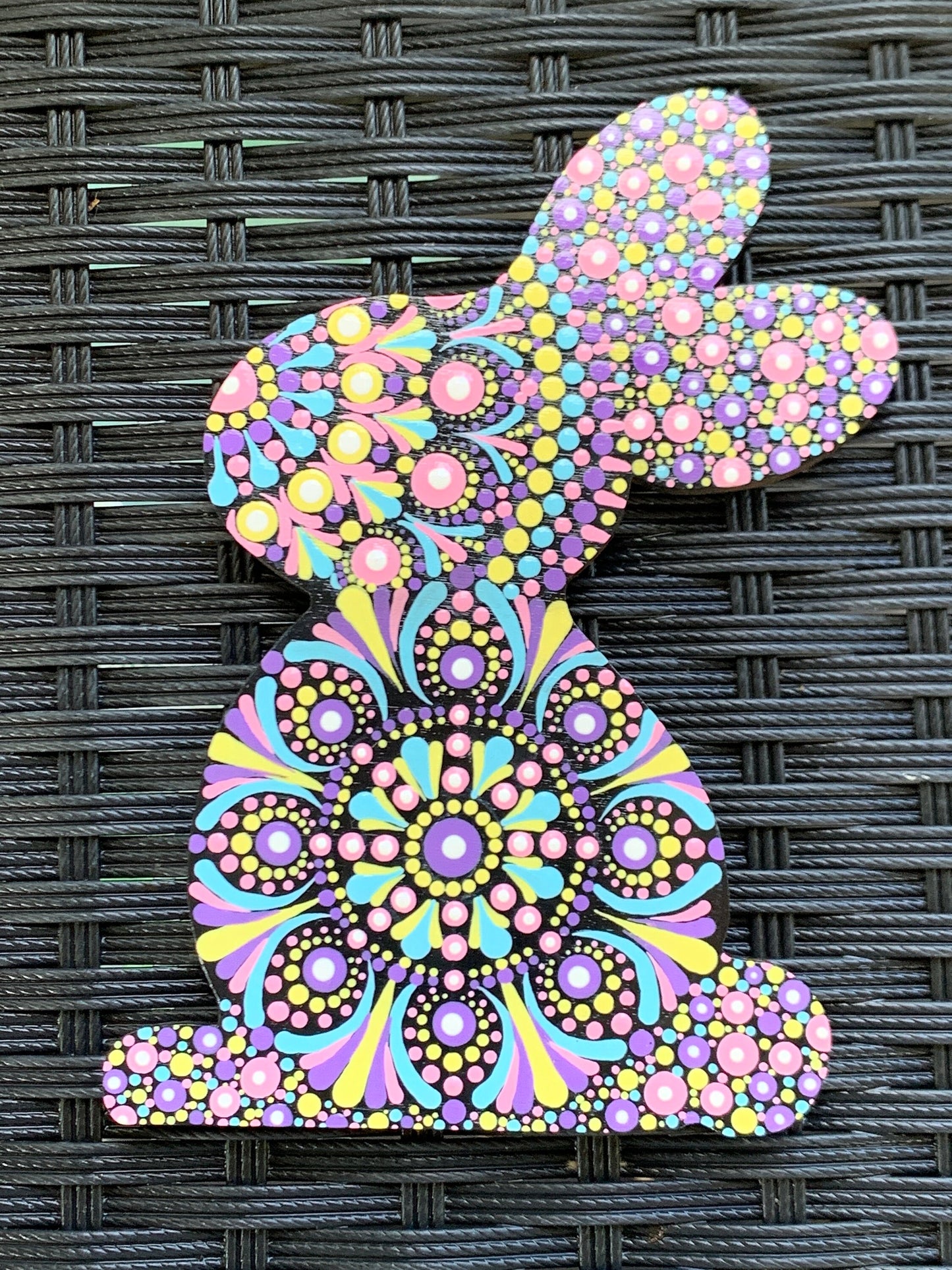 Dot Art Mandala Easter Bunny Magnet